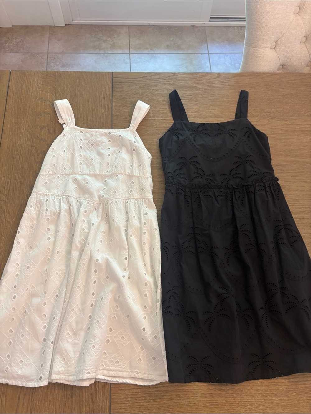 Girls dresses size 12 (2 dresses) Eyelet Sundress in White & Black